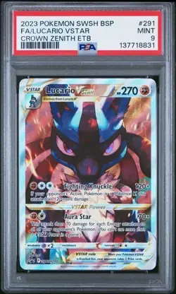 Lucario VSTAR SWSH291 MINT PSA 9. Pokemon SW&SH Black Star Promos (Crown Zenith) - Image 1