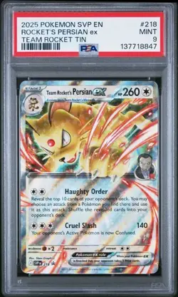 Team Rocket's Persian EX SVP 218 MINT PSA 9. Pokemon S&V Black Star Promos - Image 1