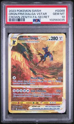 Origin Forme Dialga VSTAR GG68/GG70 GEM MINT PSA 10. Pokemon SW&SH Crown Zenith - Image 1
