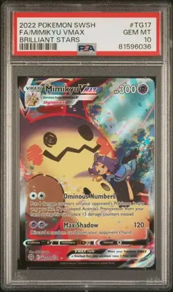 Mimikyu VMAX TG17/TG30 GEM MINT PSA 10. Pokemon SW&SH Brilliant Stars - Image 1