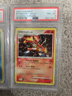 Pokemon Infernape LV.40 Diamond & Pearl 5/130 Holo And Milotic Holo PSA Graded 8 - Image 2
