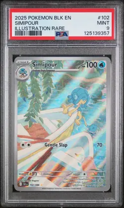 2025 Pokemon Black Bolt 102 Simipour Illustration Rare PSA 9 MINT Trusted Seller - Image 1