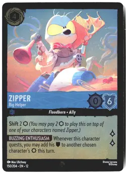 Disney Lorcana TCG Zipper Big Helper 150/204 Foil Wilds Unknown - Image 1