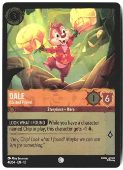 Disney Lorcana TCG Dale Excited Friend 4/204 Foil Wilds Unknown - Image 1