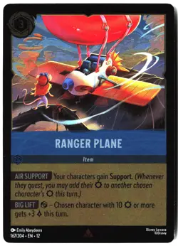 Disney Lorcana TCG Ranger Plane 167/204 Foil Wilds Unknown - Image 1
