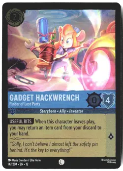 Disney Lorcana Gadget Hackwrench Finder Of Lost Parts 147/204 Foil Wilds Unknown - Image 1