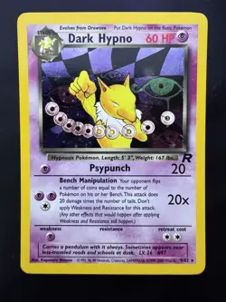 Pokemon Card English Dark Hypno 9/82 Team Rocket Wizards LP - Image 1