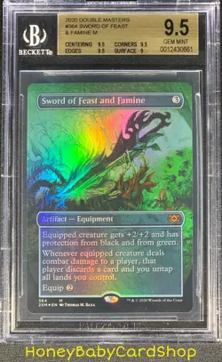 MTG Double Masters 2020 Sword of Feast and Famine BGS 9.5 GEM MINT Foil Box-Top. - Image 1