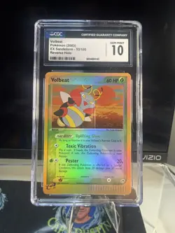 CGC 10 GEM MINT Volbeat 53/100 EX Sandstorm REVERSE HOLO 2003 Pokemon Card - Image 1