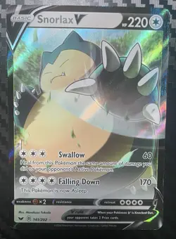 Pokemon TCG Snorlax V Sword & Shield 141/202 Full Art Holo - Image 1