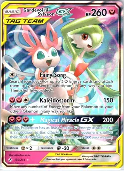 Gardevoir & Sylveon GX 130/214 Holo GX Rare Unbroken Bonds Pokemon Holo LP - Image 1