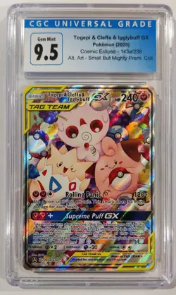 Pokemon Togepi & Cleffa & Igglybuff GX 143a/236 Alternate Art Holo CGC 9.5 - Image 1