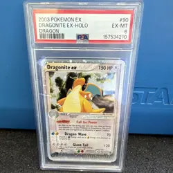 PSA 6 Dragonite ex 90/97 2003 Pokemon EX Dragon Holo Ultra Rare looking at swirl - Image 1