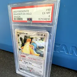PSA 6 Dragonite ex 90/97 2003 Pokemon EX Dragon Holo Ultra Rare looking at swirl - Image 3