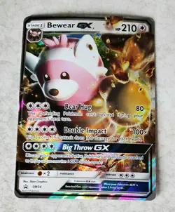 POKEMON BEWEAR GX SM34 FULL ART RARE HOLO SUN & MOON BLACK STAR PROMO NM - Image 1
