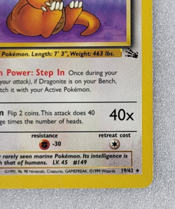 Dragonite 19/62 HP/DMG Fossil Non Holo Rare Unlimited Pokemon TCG - Image 5
