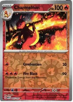 Charmeleon 005/165 Uncommon 151 Pokemon Reverse Holo Near Mint - Image 1