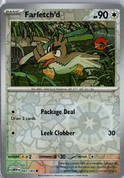 Farfetch'd 083/165 Common 151 Pokemon Reverse Holo Lightly Played - Image 1