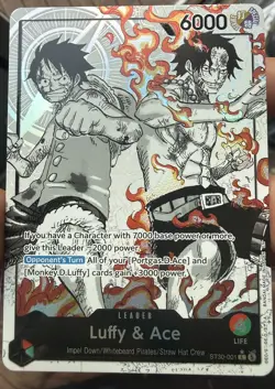 ST30-001 Luffy & Ace leader Alt Art (Parallel) One Piece Card Game ENGLISH Deck - Image 1