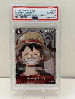 One Piece Monkey D Luffy P-001 25th Anniversary Promo PSA 10 English - Image 1