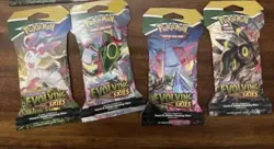 Pokemon Evolving Skies Sleeved Booster Pack Complete Full Art Set (4 in total) - Image 1