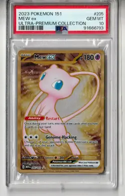 Pokemon 151 Mew EX #205/165 Gold Metal Ultra Premium Collection Promo PSA 10 - Image 1
