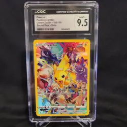 Pokemon Pikachu Secret Rare Holo #160 Crown Zenith 2023 - CGC 9.5 Mint+ - Image 1