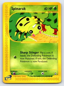 Spinarak 111 Common Aquapolis Pokemon Near Mint - Image 1