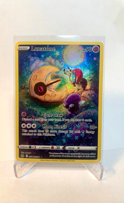 Pokemon TCG Lunatone Ultra Rare SWSH: Crown Zenith: Galarian Gallery GG11/GG70 - Image 1
