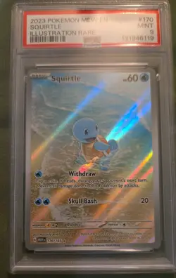 Pokemon Squirtle 170/165 SV Scarlet & Violet 151 Illustration Rare Holo PSA 9 - Image 1