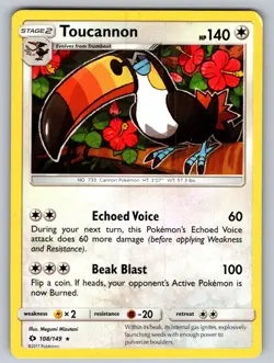Toucannon 108/149 Rare SM Base Set Pokemon Lightly Played - Image 1