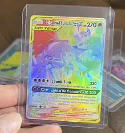 Pokemon TCG Solgaleo & Lunala GX TAG TEAM Full Art Holo 254/236 Cosmic Eclipse - Image 1