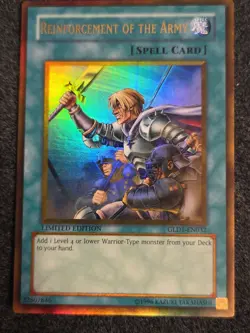 Yugioh Reinforcement of the Army Gold Rare GLD1-EN032 Lightly Played - Image 1
