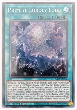 Primite Lordly Lode RA05-EN072 Secret Rare 1st Ed - Image 1