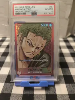 PSA 10 Roronoa Zoro OP01-001 L Alt Art Romance Dawn One Piece Card Japanese 2022 - Image 1