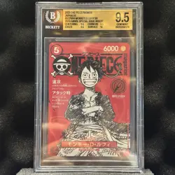 Monkey D. Luffy BGS 9.5 Gem Mint ST21-014 Promo ONE PIECE Magazine Japanese - Image 1