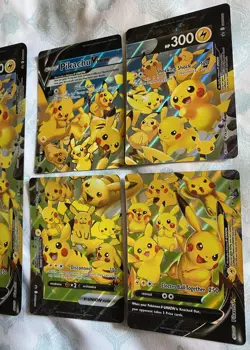 2021 Pokemon Black Star Promo SWSH Pikachu V Union Set 4 Cards & 1 Jumbo MINT - Image 3
