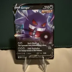 Pokemon TCG Gengar v Fusion Strike Holo Ultra Rare Card 156/264 - Image 1
