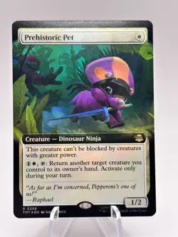 Prehistoric Pet 0259 Extended Art Foil Teenage Mutant Ninja Turtles TMT MTG NM - Image 1