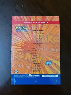 DMG! 2000 Topps Pokemon TV Animation Edition Pop-Up Misty 4 Of 10 - Image 2