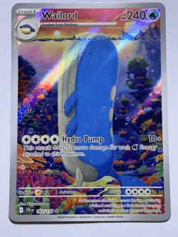 Pokemon TCG Wailord 162/159 Journey Together 2025 IR Holo Rare Card - Image 1