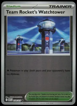Team Rocket's Watchtower 210/217 Reverse Holo Pokemon ME: Ascended Heroes ASC NM - Image 1