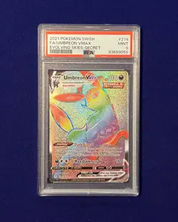 PSA 9 Umbreon Vmax #214 SWSH Evolving Skies 2021 Pokemon MINT - Image 1