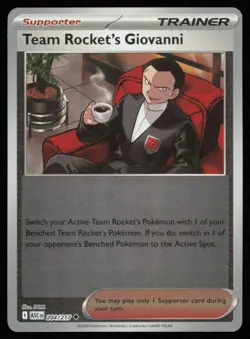Team Rocket's Giovanni 204/217 Reverse Holo Pokemon Ascended Heroes ASC NM - Image 1