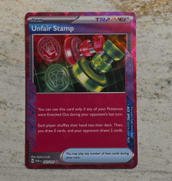 Pokemon TCG Unfair Stamp 165/167 Twilight Masquerade ACE SPEC Rare Holo EN - Image 1