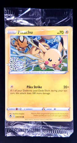 New Pokemon TCG Pikachu Cosmos Holo Snowflake Stamped Promo 049/195 Sealed NM - Image 1