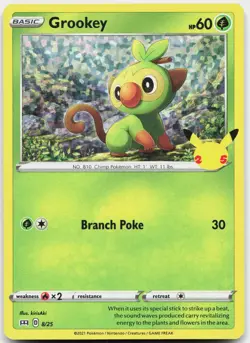 Grookey 008/025 Promo McDonald's 25th Anniversary Promos Pokemon Holo Near Mint - Image 1