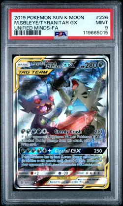 Pokemon - PSA 9 Mega Sableye & Tyranitar GX 226/236 - Unified Minds - English - Image 1