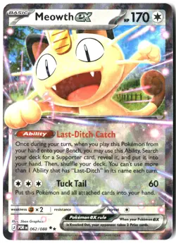 Meowth ex 062/088 Double Rare Perfect Order Pokemon Holo Near Mint - Image 1