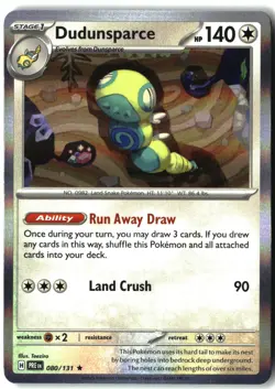 Dudunsparce 080/131 Holo Rare Prismatic Evolutions Pokemon Holo Lightly Played - Image 1